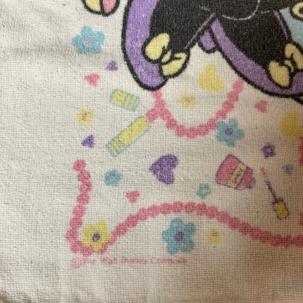 Disney Minnie Mouse Bath Towel Kids OS White Vintage 90s Makeup Pastel USA Made